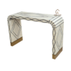 WDN BONE INLAY CONSOLE TABLE- HANDMADE BLACK & WHITE HALLWAY TABLE