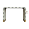 WDN BONE INLAY CONSOLE TABLE- HANDMADE BLACK & WHITE HALLWAY TABLE