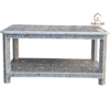WDN MOTHER OF PEARL INLAY FLORAL COFFEE TABLE