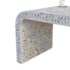 20251104_150243 WDN FLORAL MOP INLAY U SHAPE COFFEE TABLE IN WHITE FINISH