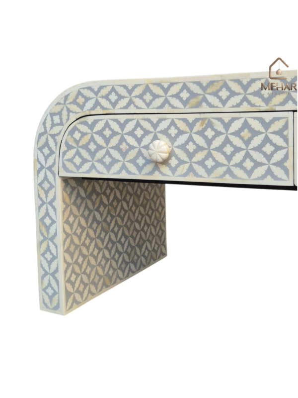 20251104_151156 WDN BONE INLAY U COFFEE TABLE WITH 2 DRAWER