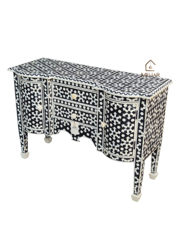WDN BONE INLAY CONSOLE TABLE 2 DRAWER 2 DOOR