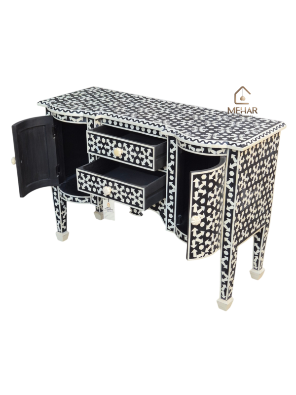 WDN BONE INLAY CONSOLE TABLE 2 DRAWER 2 DOOR