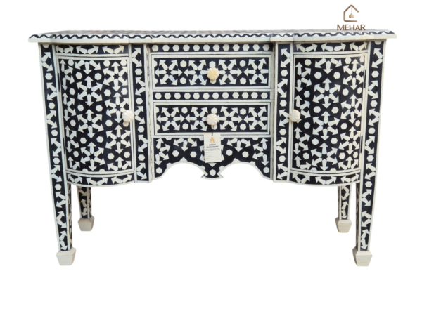 WDN BONE INLAY CONSOLE TABLE 2 DRAWER 2 DOOR