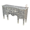 20251108_161415 WDN BONE INLAY FLORAL CHEST OF 3 DRAWERS 2 DOOR IN WHITE & BLACK FINISH