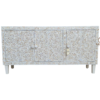 WDN FLORAL MOTHER OF PEARL INLAY SIDEBOARD 3 DOOR