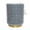WDN MOTHER OF PEARL INLAY SIDE TABLE IN BLACK FINISH