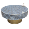WDN MOTHER OF PEARL INLAY COFFEE TABLE IN BLACK FINISH