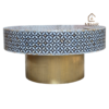 WDN MOTHER OF PEARL INLAY COFFEE TABLE IN BLACK FINISH