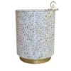 20251111_145601 WDN MOTHER OF PEARL INLAY FLORAL SIDE TABLE IN WHITE FINISH