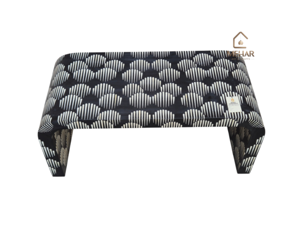20251112_150956 WDN BONE INLAY U COFFEE TABLE IN WHITE AND BLACK FINISH