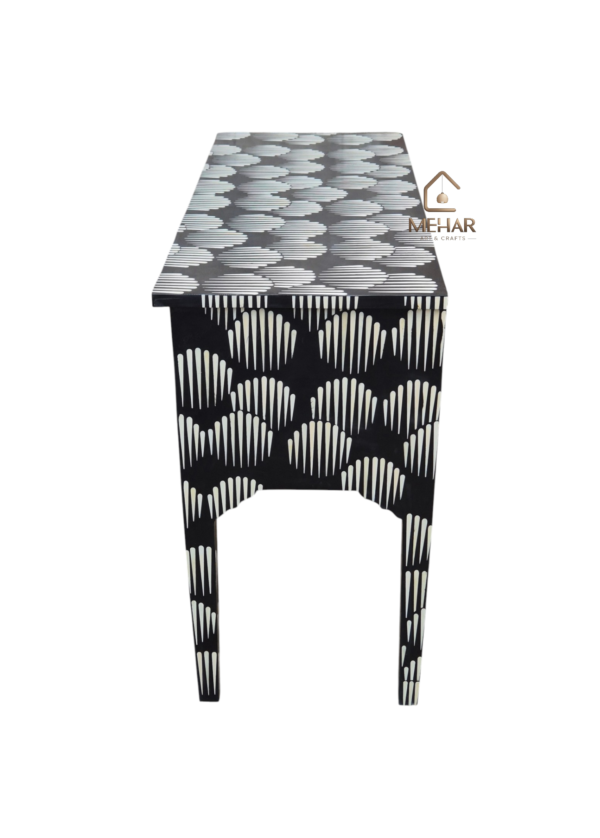 20251112_152035 WDN BONE INLAY CONSOLE TABLE 4 DRAWER - BLACK HALLWAY TABLE