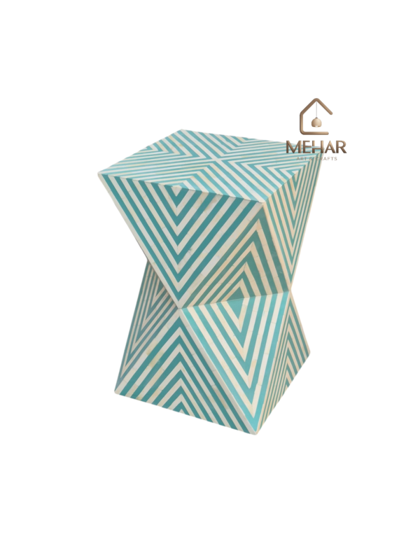 20251221_150951 WDN BONE INLAY SIDE TABLE IN TURQUOISE FINISH