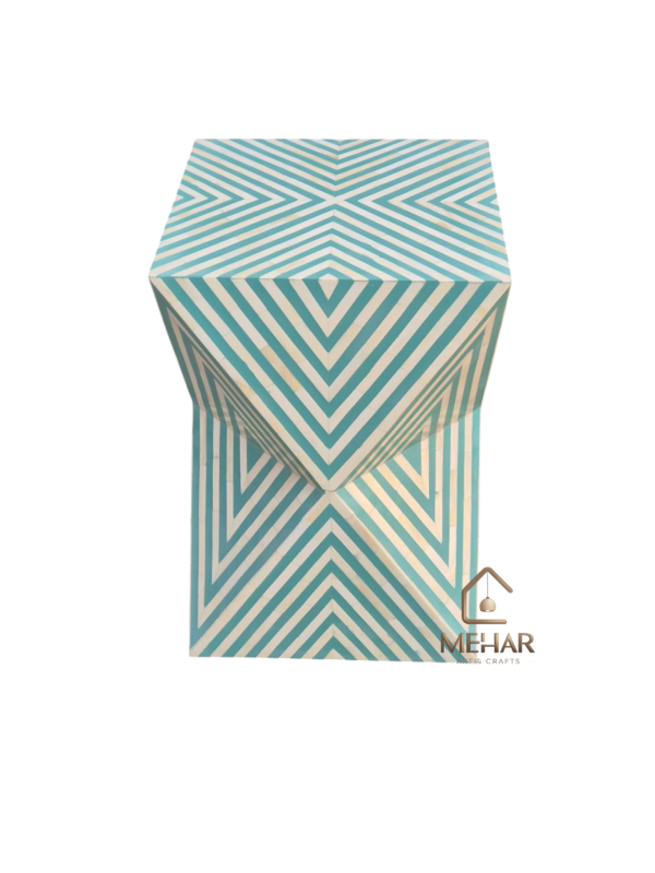20251221_151013 WDN BONE INLAY SIDE TABLE IN TURQUOISE FINISH