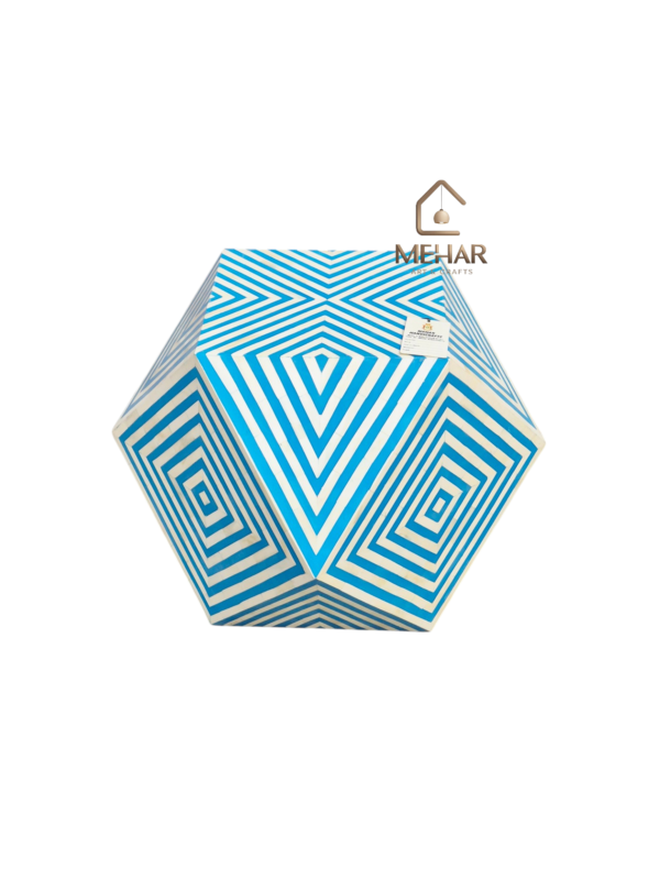 20251221_152303 WDN BONE INLAY DIAMOND SHAPED STOOL/ SIDE TABLE