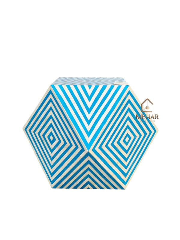 20251221_152313 WDN BONE INLAY DIAMOND SHAPED STOOL/ SIDE TABLE