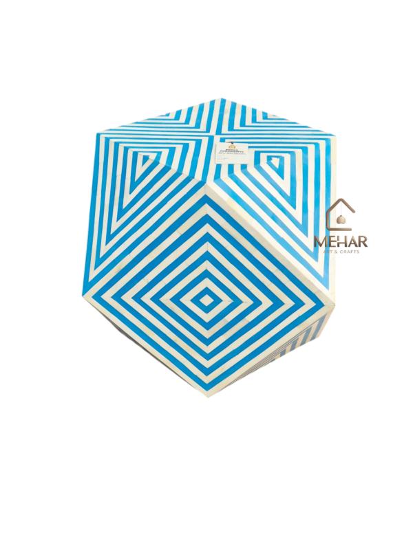 20251221_152441 WDN BONE INLAY DIAMOND SHAPED STOOL/ SIDE TABLE