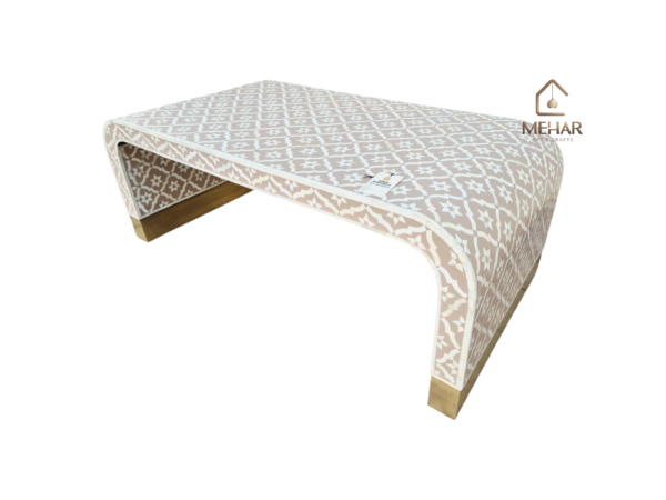20260106_151051 WDN BONE INLAY U SHAPE COFFEE TABLE IN WHITE & BIEGE FINISH