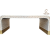 20260106_151355 WDN BONE INLAY U SHAPE COFFEE TABLE IN WHITE & BIEGE FINISH