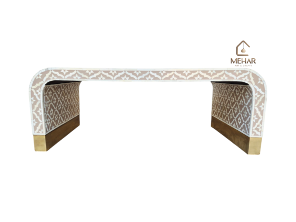 20260106_151355 WDN BONE INLAY U SHAPE COFFEE TABLE IN WHITE & BIEGE FINISH