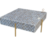 WDN MOTHER OF PEARL INLAY COFFEE TABLE WITH IMETAL LEGS