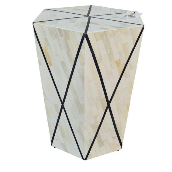 WDN NATURAL BONE INLAY SIDE TABLE