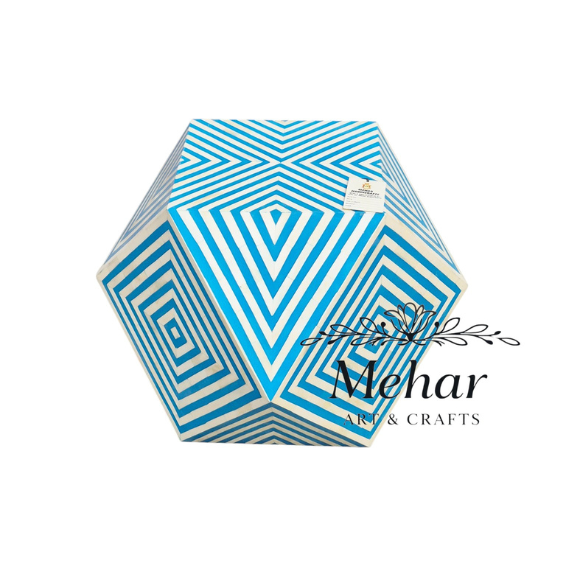 WDN BONE INLAY DIAMOND SHAPED STOOL/ SIDE TABLE