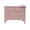 WDN BONE INLAY SIDEBOARD / CHEST  4 DRA IN WHITE & PINK FINISH