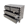 WDN BONE INLAY CHEST OF DRAWERS IN BLACK & WHITE FINISH