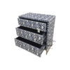 WDN BONE INLAY CHEST OF DRAWERS WITH 3 DRAWER WITH IRON BASE