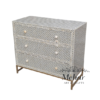 WDN BONE INLAY CHEST OF DRAWER WITH 3 DRAWER WITH IRON BASE