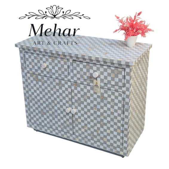 WDN MOP INLAY CHEST DRAWER WITH 2 DRAWER &  2 DOOR