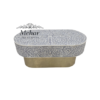 WDN BONE INLAY COFFEE TABLE IN OVAL SHAPE IN GREY WHITE FINISH