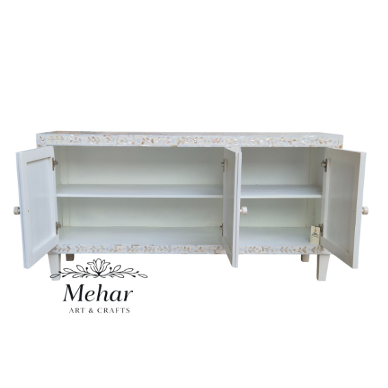 WDN FLORAL MOP INLAY SIDEBOARD 3 DOOR