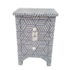 India Touch WDN Bone Inlay Bedside Table with 2 Drawers