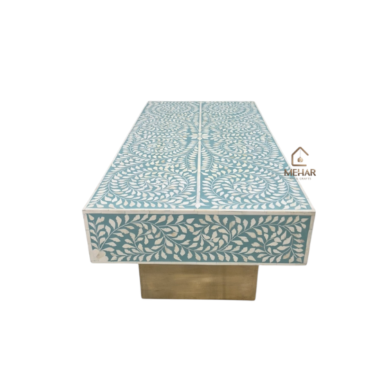 3 WDN BONE INLAY FLORAL COFFEE TABLE