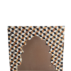 HANDCRAFTED TEAK WOOD INLAY MIRROR FRAME | GEOMETRIC WALL MIRROR