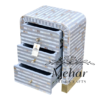 WDN MOP Inlay Bedside Table with 3 Drawers