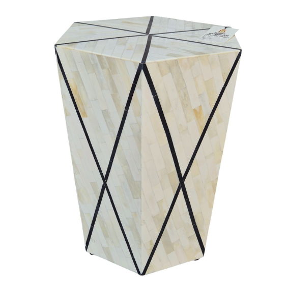 WDN NATURAL BONE INLAY SIDE TABLE