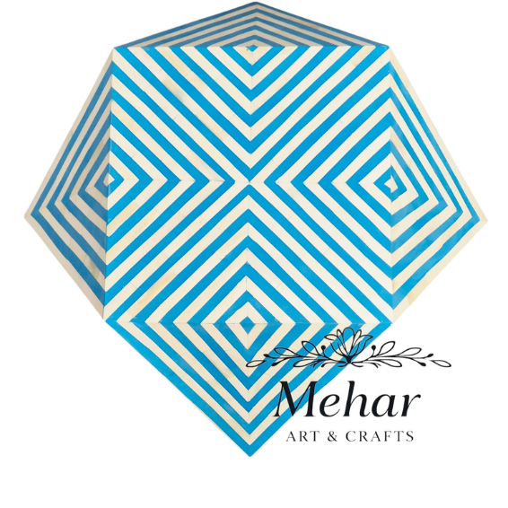 WDN BONE INLAY DIAMOND SHAPED STOOL/ SIDE TABLE