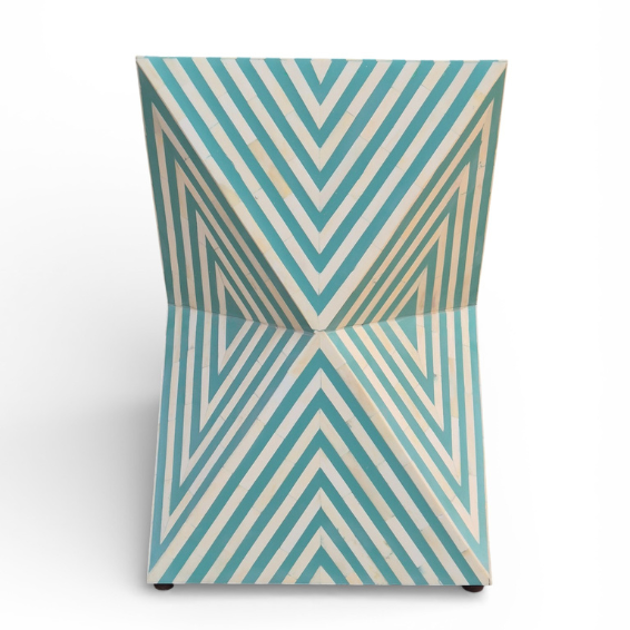 WDN BONE INLAY SIDE TABLE IN TURQUOISE