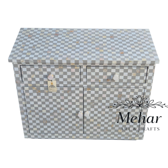 WDN MOP INLAY CHEST DRAWER WITH 2 DRAWER &  2 DOOR