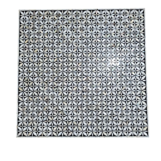 WDN BONE INLAY COFFEE TABLE WITH IRON LEGS