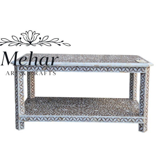 WDN MOP INLAY FLORAL COFFEE TABLE IN INDIAN STYLE