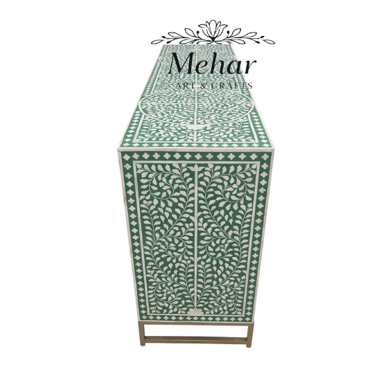 WDN FLORAL BONE INLAY SIDEBOARD 2 DRAWER 4 DOOR