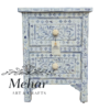 4 WDN Coloured Bone Inlay Bedside Table (2 Drawers)
