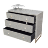 WDN BONE INLAY CHEST OF DRAWER WITH 3 DRAWER WITH IRON BASE