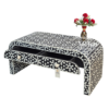 WDN MOP INLAY U SHAPE COFFEE TABLE 2 DRAWER IN BLACK FINISH
