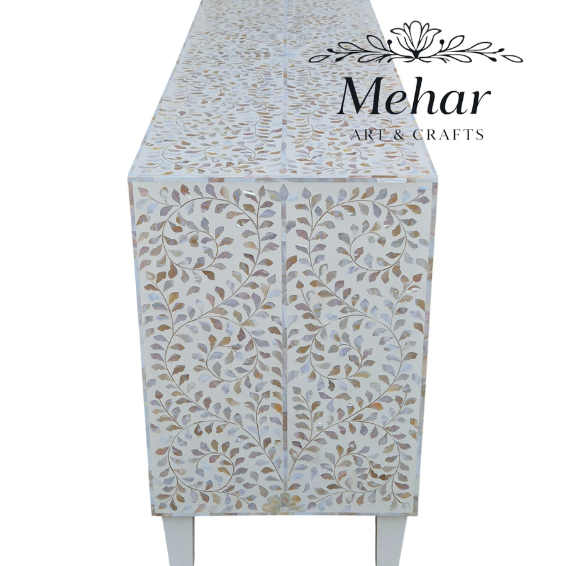 WDN FLORAL MOP INLAY SIDEBOARD 3 DOOR