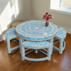 Untitled design (10) WDN BONE INLAY FLORAL COFFEE TABLE WITH MATCHING STOOL (SET OF 5)